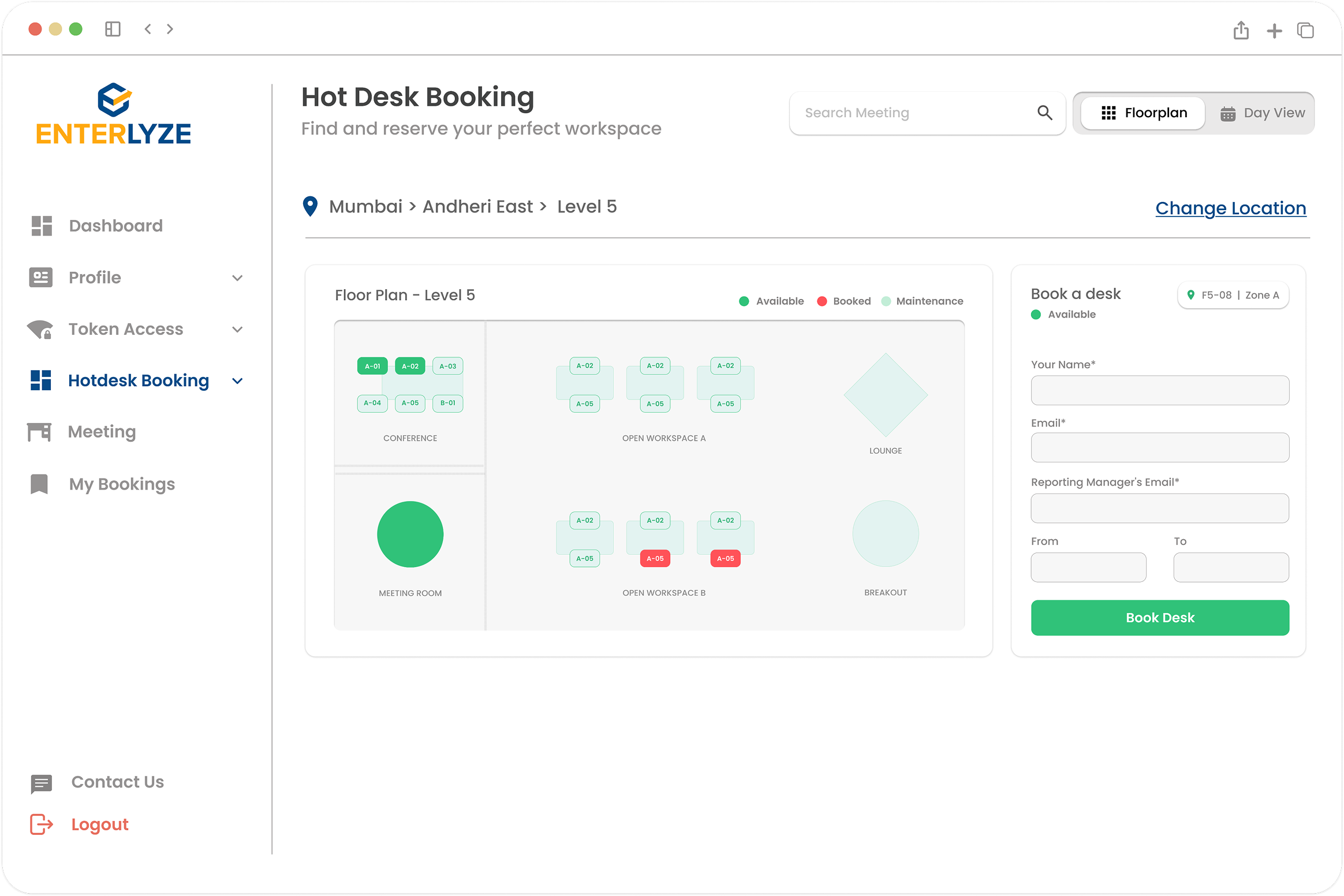 Search and compare meeting rooms